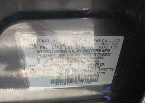 2013 Nissan Sentra Sr z USA, uszkodzony, nr VIN 3N1AB7AP7DL680784